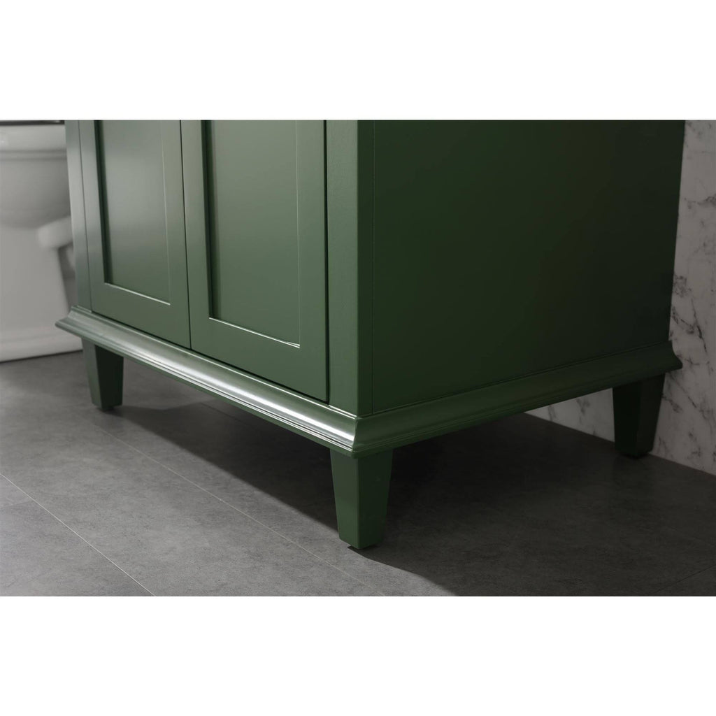 30x22 Green Finish Sink Vanity Cabinet with White Top I301514