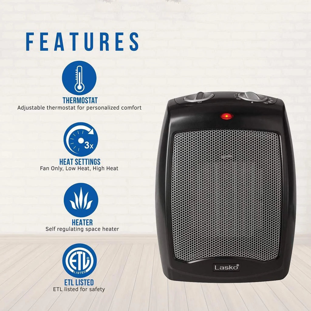 Black Ceramic Tabletop Heater W112