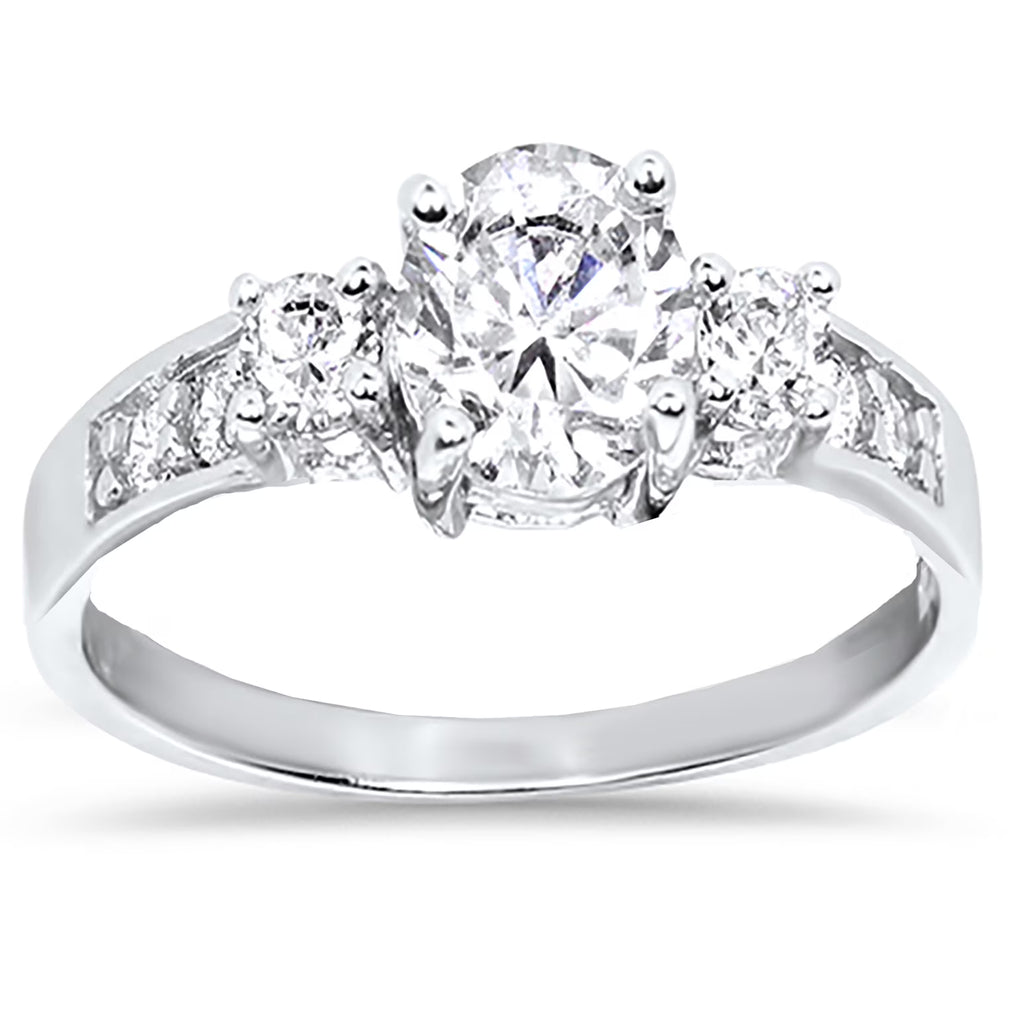 3 Carat 3 Stone CZ Engagement Ring Size 7 H6096