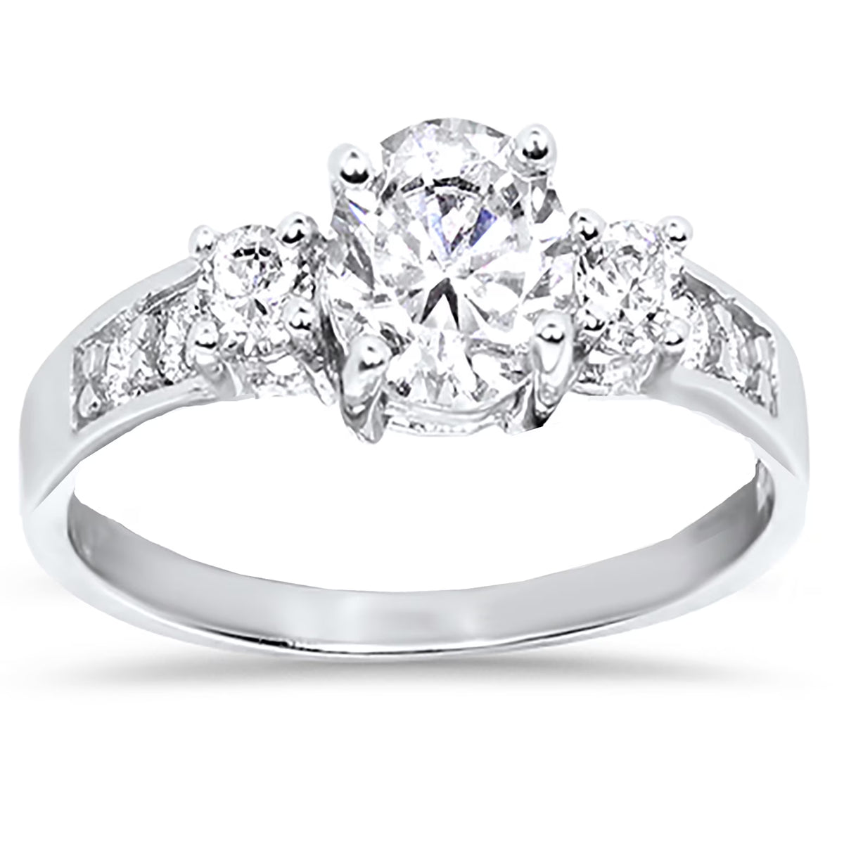 3 Carat 3 Stone CZ Engagement Ring Size 7 H6096
