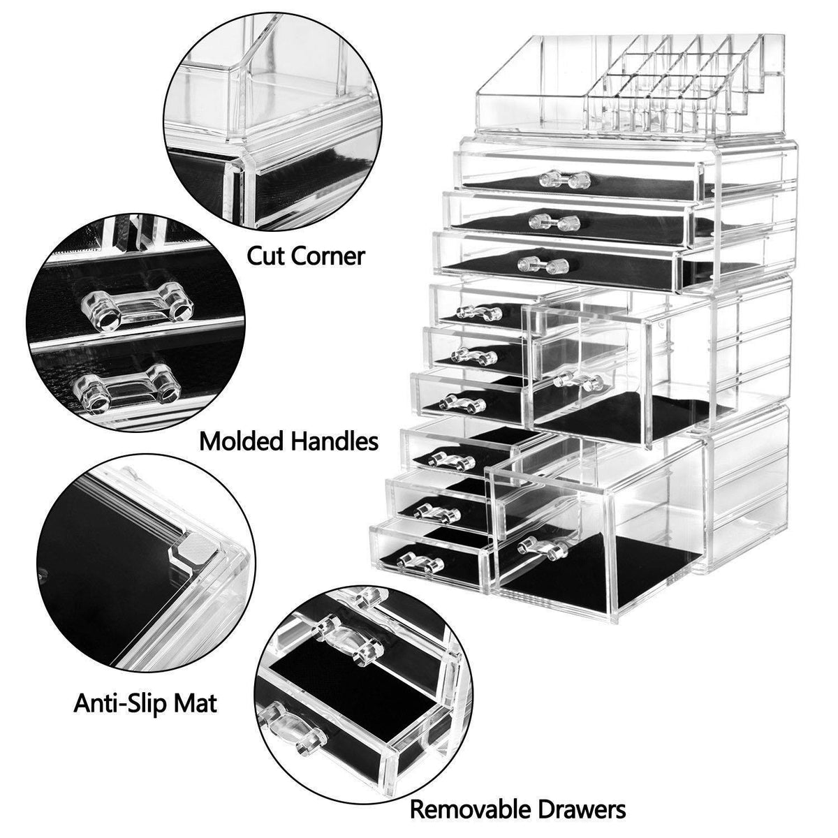 Transparent Makeup Organizer with Drawers P2570