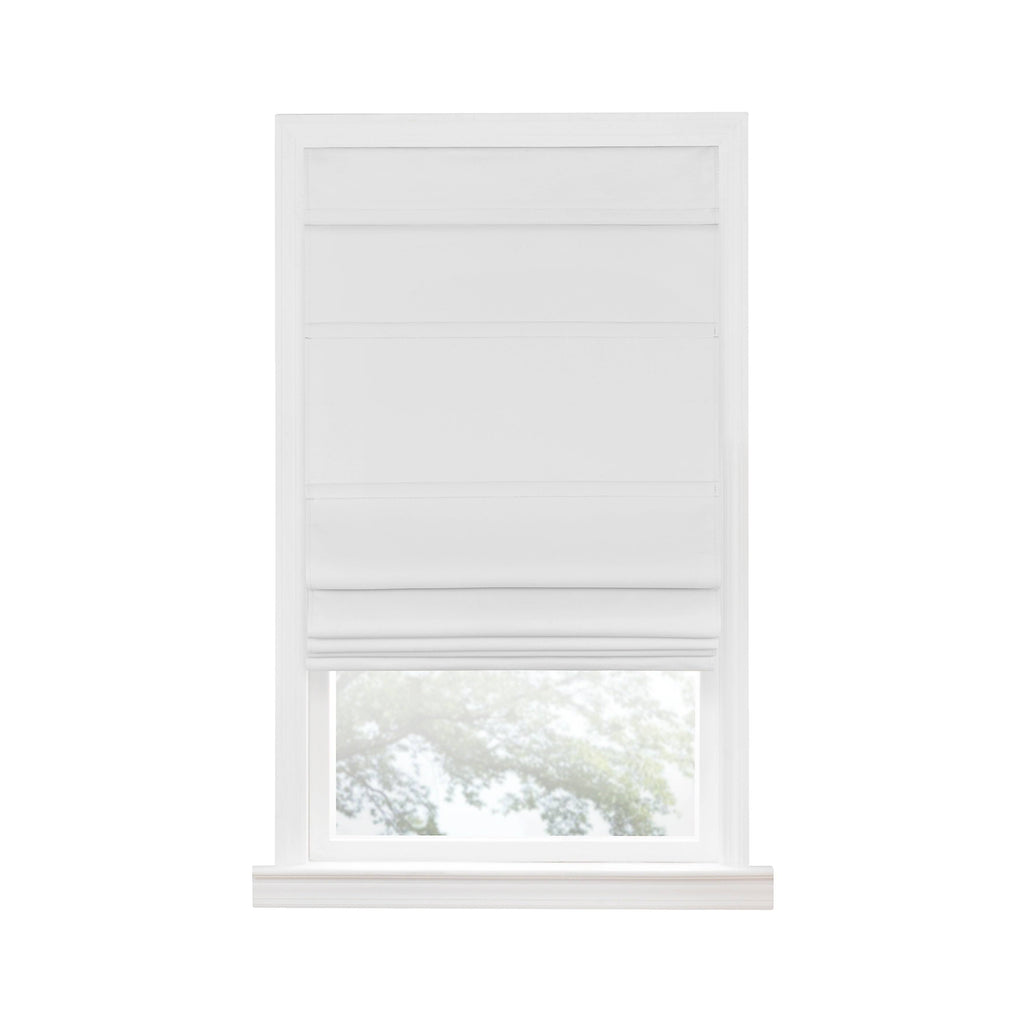 White Cordless Blackout Roman Shade E470944