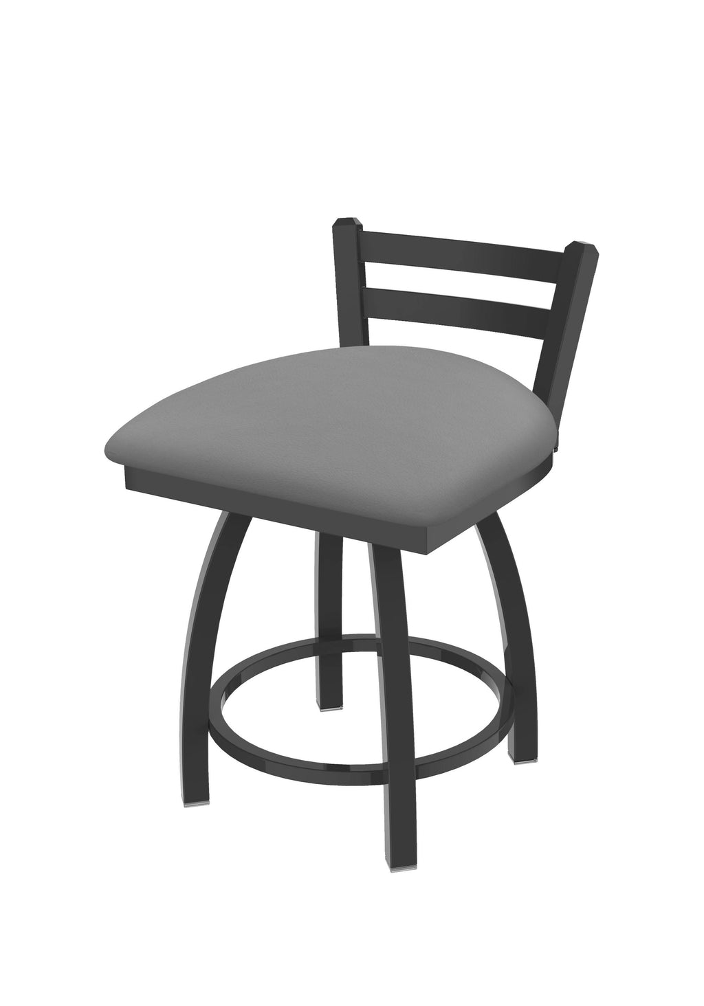18x22 Low Back Swivel Vanity Stool with Pewter and Folkstone Grey Seat Q81440