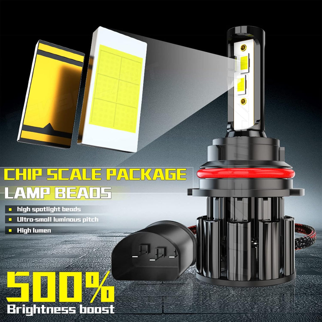 9007 High Low LED Headlight Bulbs, 6000K Cool White, Pack of 2 O3171