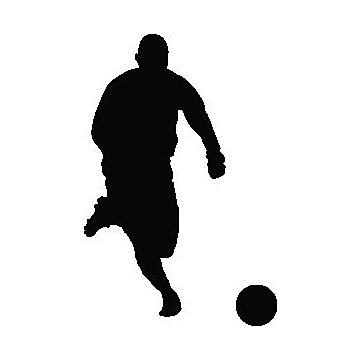 Soccer Silhouette Cutout Wall Decal 60x22 H x 30x22 W X6674
