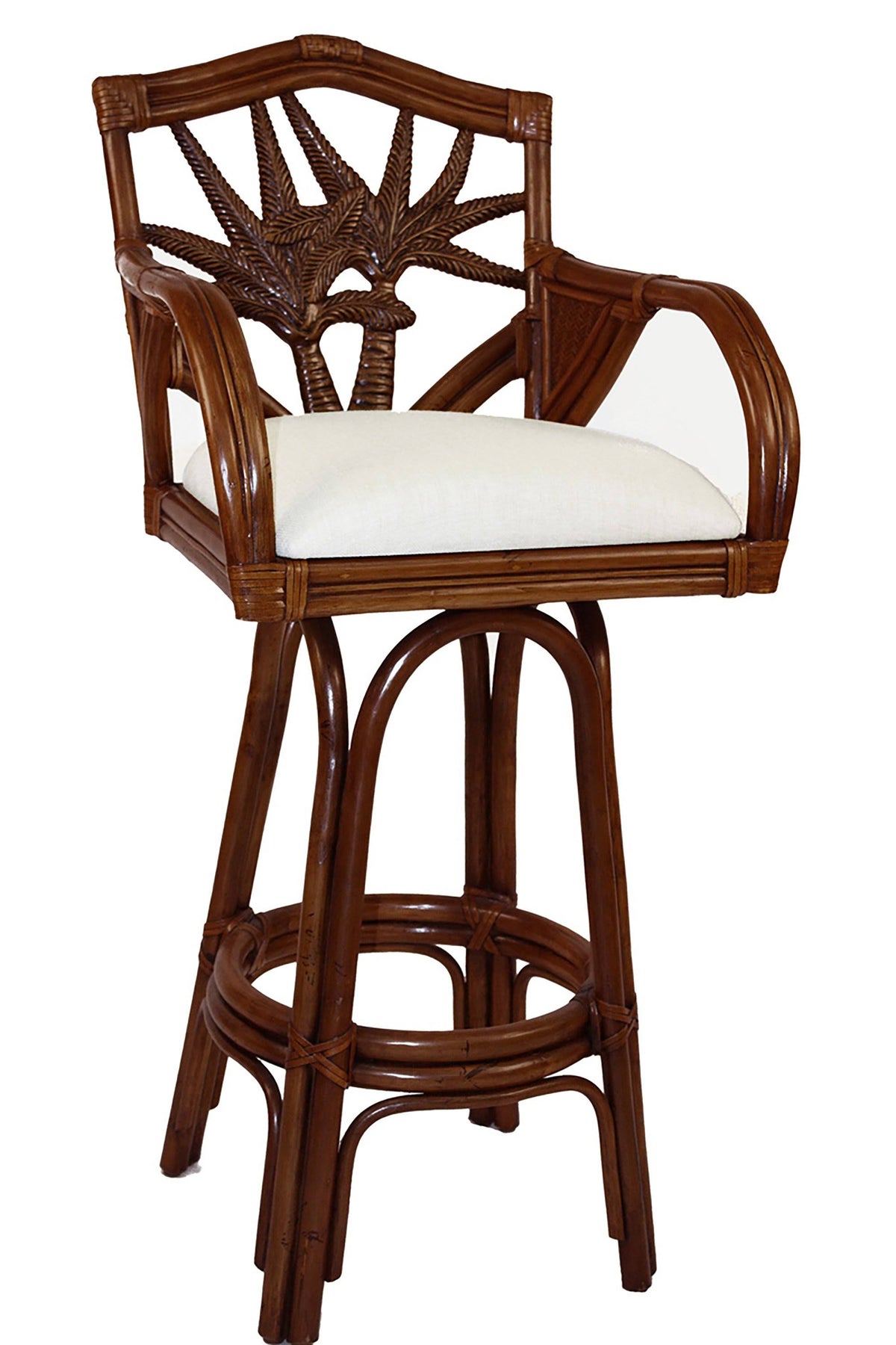 Indoor Swivel Rattan & Wicker Barstool T4973