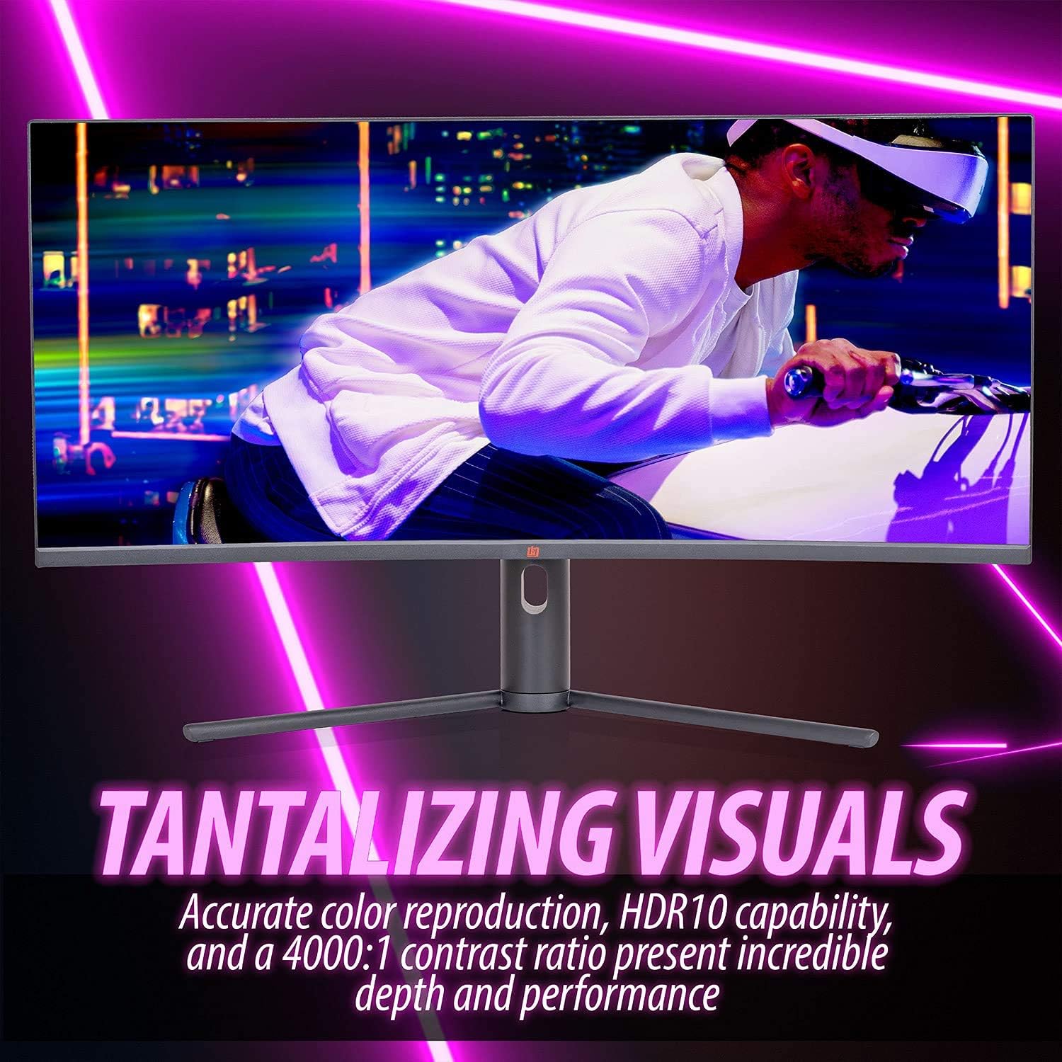 34" Ultrawide Curved Monitor, 144Hz, HDR10, 4000:1 Contrast Ratio, 99% sRGB, Adaptive Sync M82302