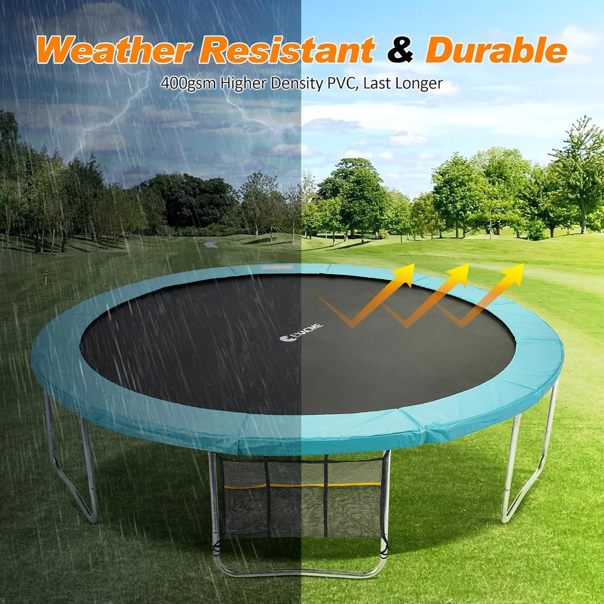 Trampoline Pad With Opening, 0.8" Thick Foam, Replacement Safety Spring Cover, Extra Storage Bag K33742