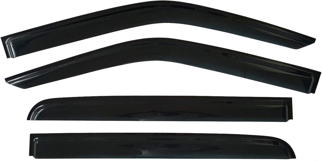 Dark Tinted Tape-On Side Window Vent Visor Deflectors Rain Guards Pack of 2 V9380