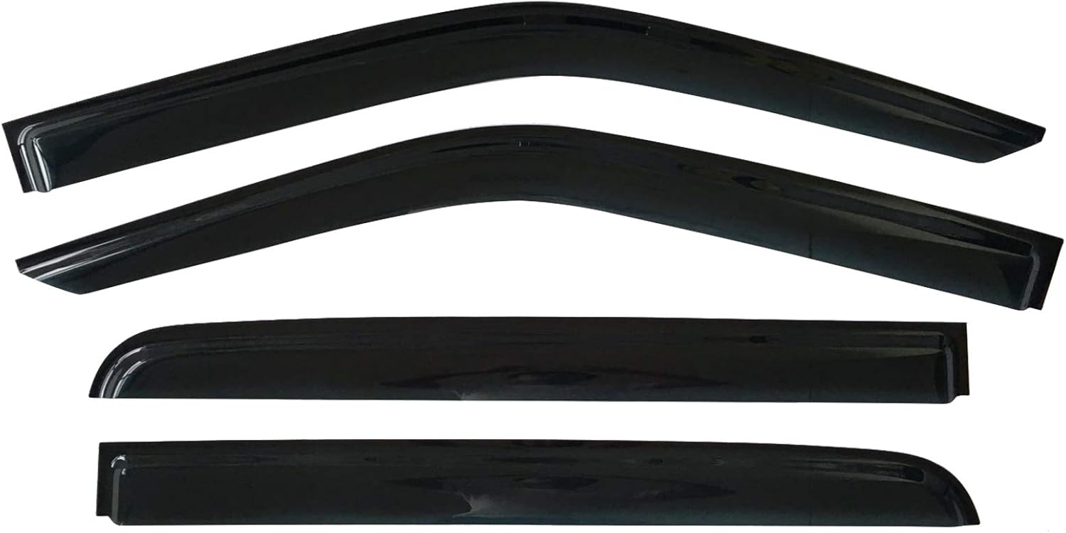 Dark Tinted Tape-On Side Window Vent Visor Deflectors Rain Guards Pack of 2 V9380