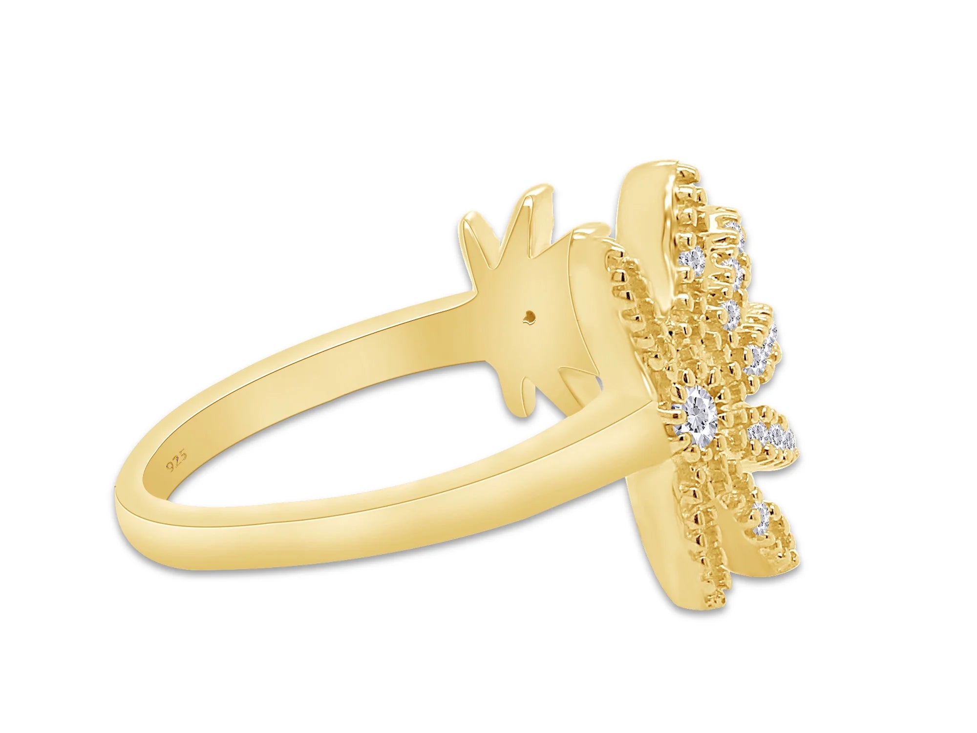 14K Yellow Gold Plated 925 Sterling Silver Diamond Toe Ring B165420