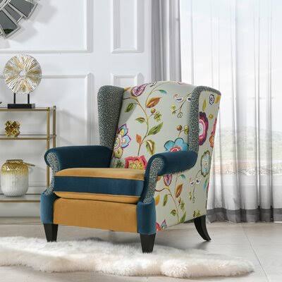 35.5cm Wide Wingback Chair Velvet R1216