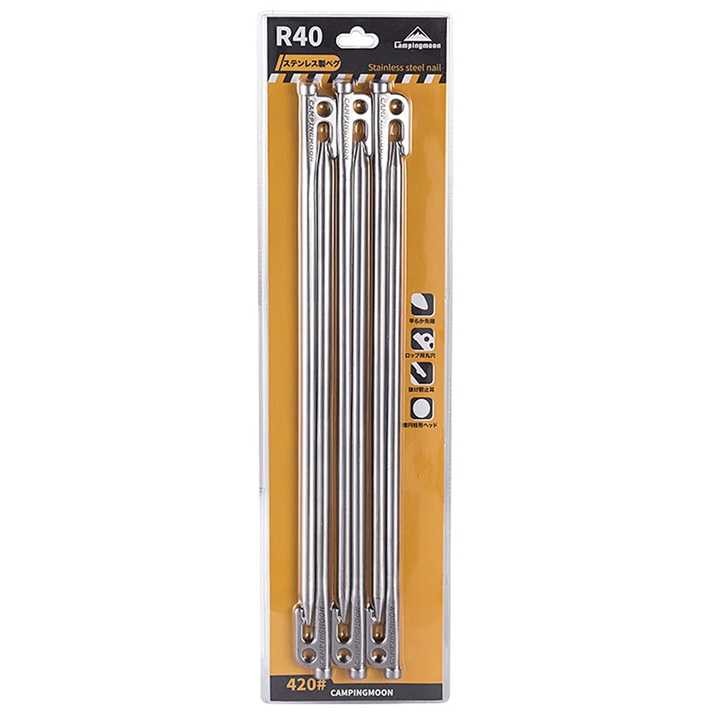 Heavy Duty Steel Tent Stakes Pegs with Hook and Hole Design P813529