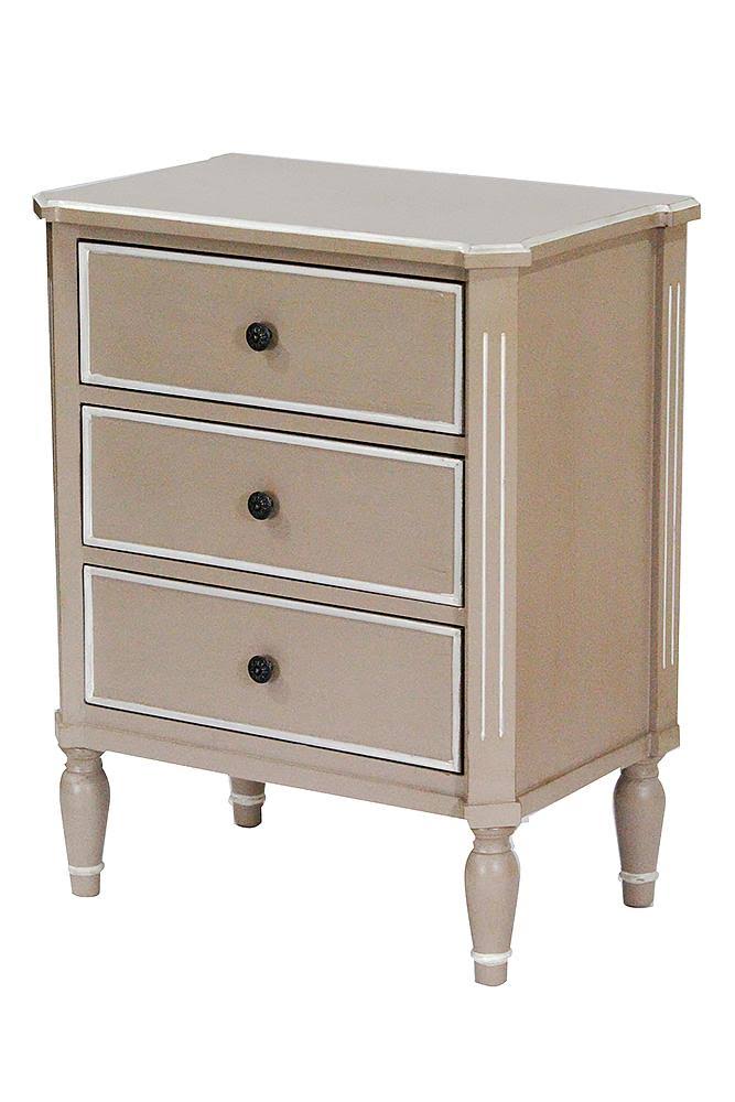 Gray Wood Accent Cabinet with 3 Drawers B8579