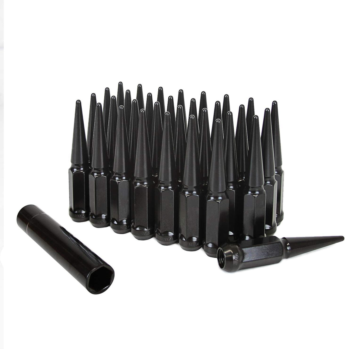 32 pcs Chrome Spike Acorn Wheel Lug Nuts 14x1.5 with 19mm Hex Key C948647