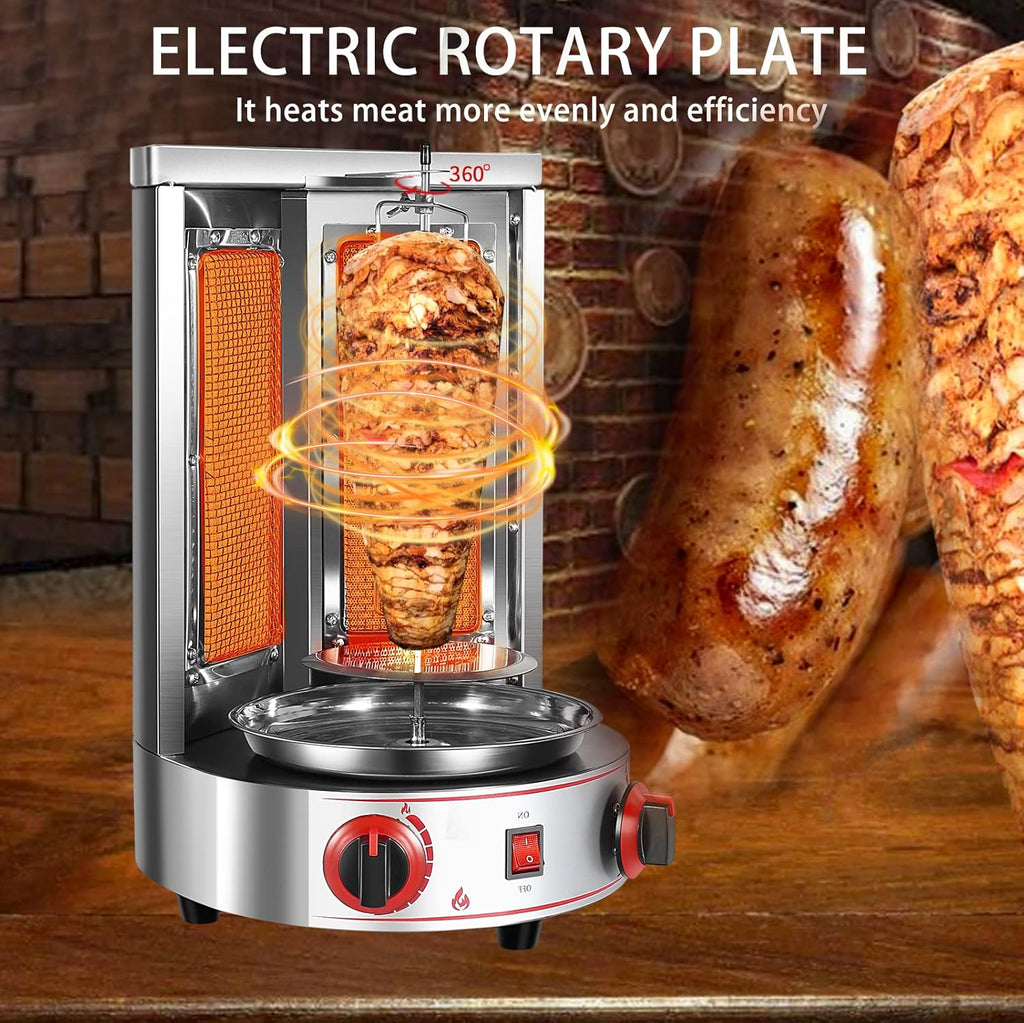 2 Burners Vertical Shawarma Machine with Meat Catch Pan W329730