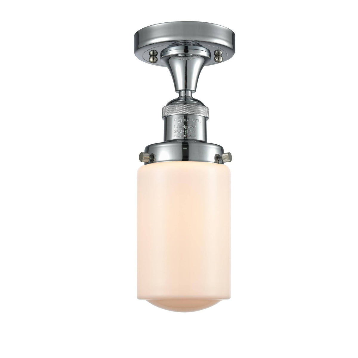 Polished Chrome 1 Light Semi-Flush Mount W133