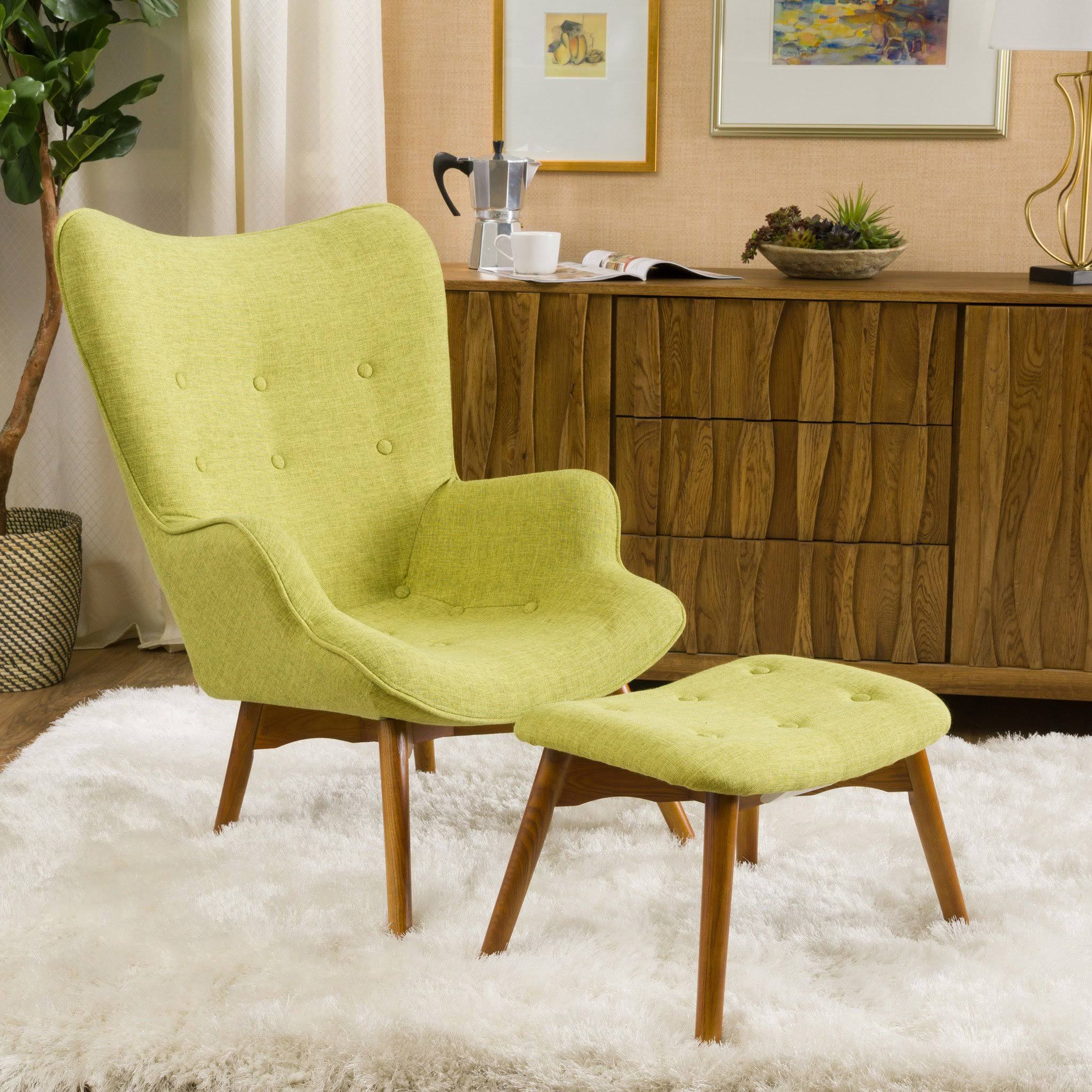 Purple Fabric Contour Chair with Footstool Set C35733