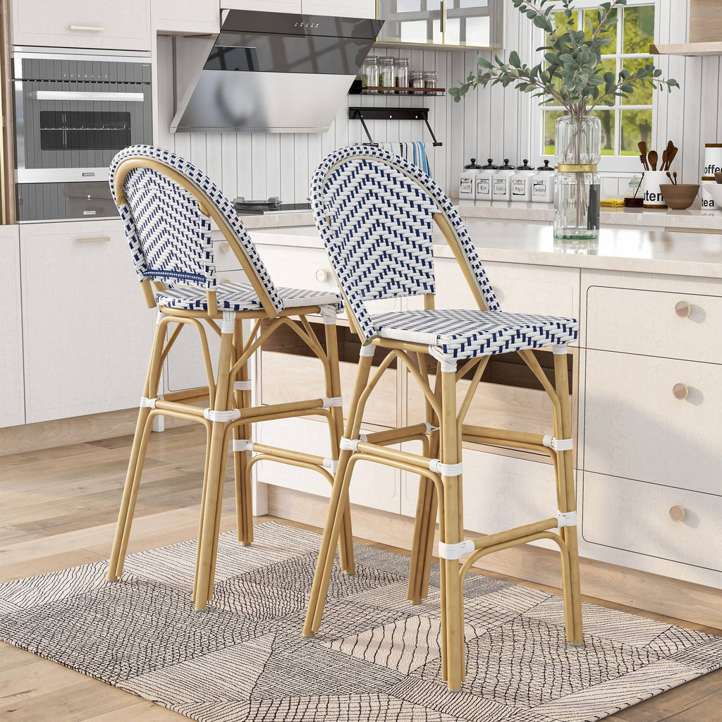 Natural Tone Patio Bar Chairs (Set of 2) Q21302