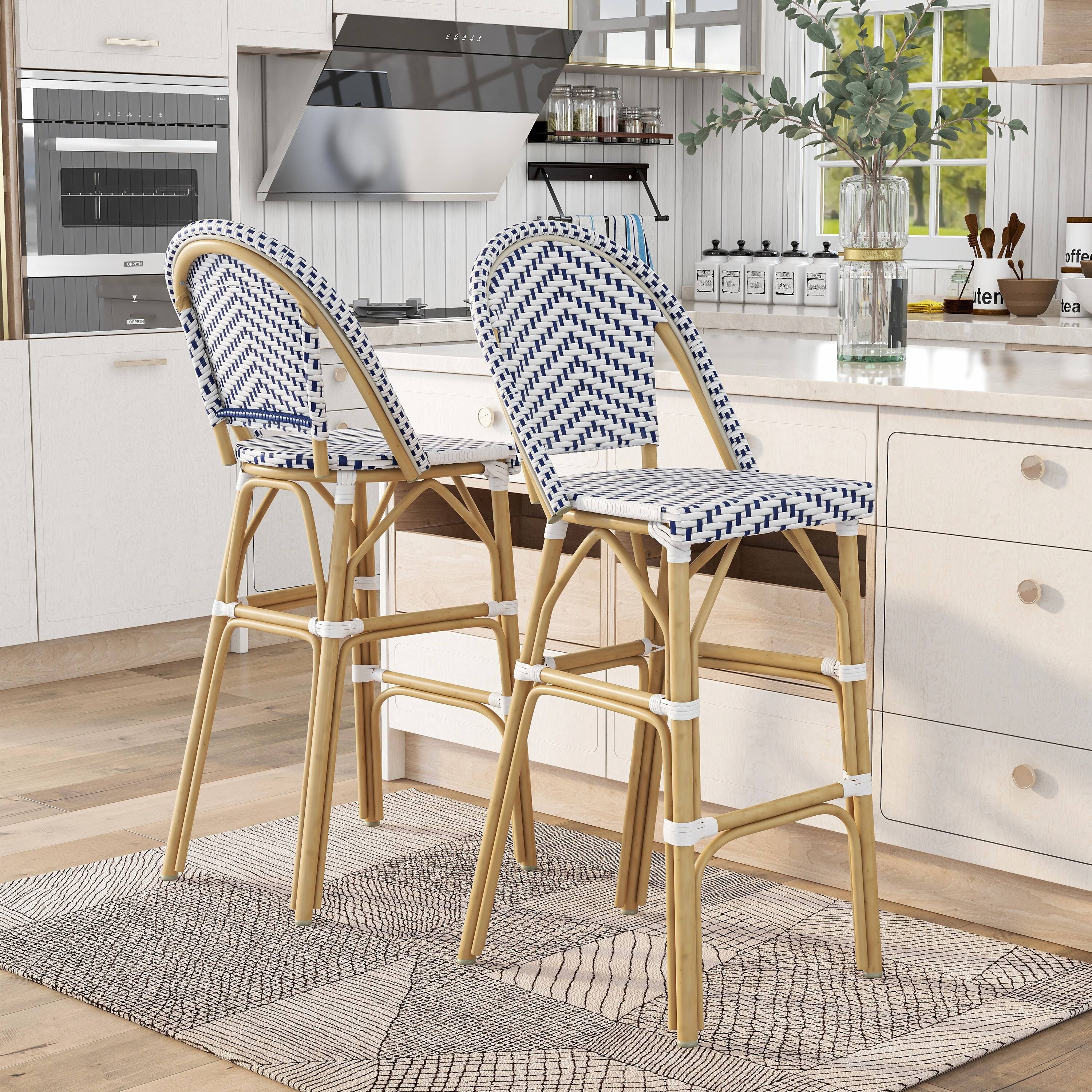 Natural Tone Patio Bar Chairs (Set of 2) Q21302