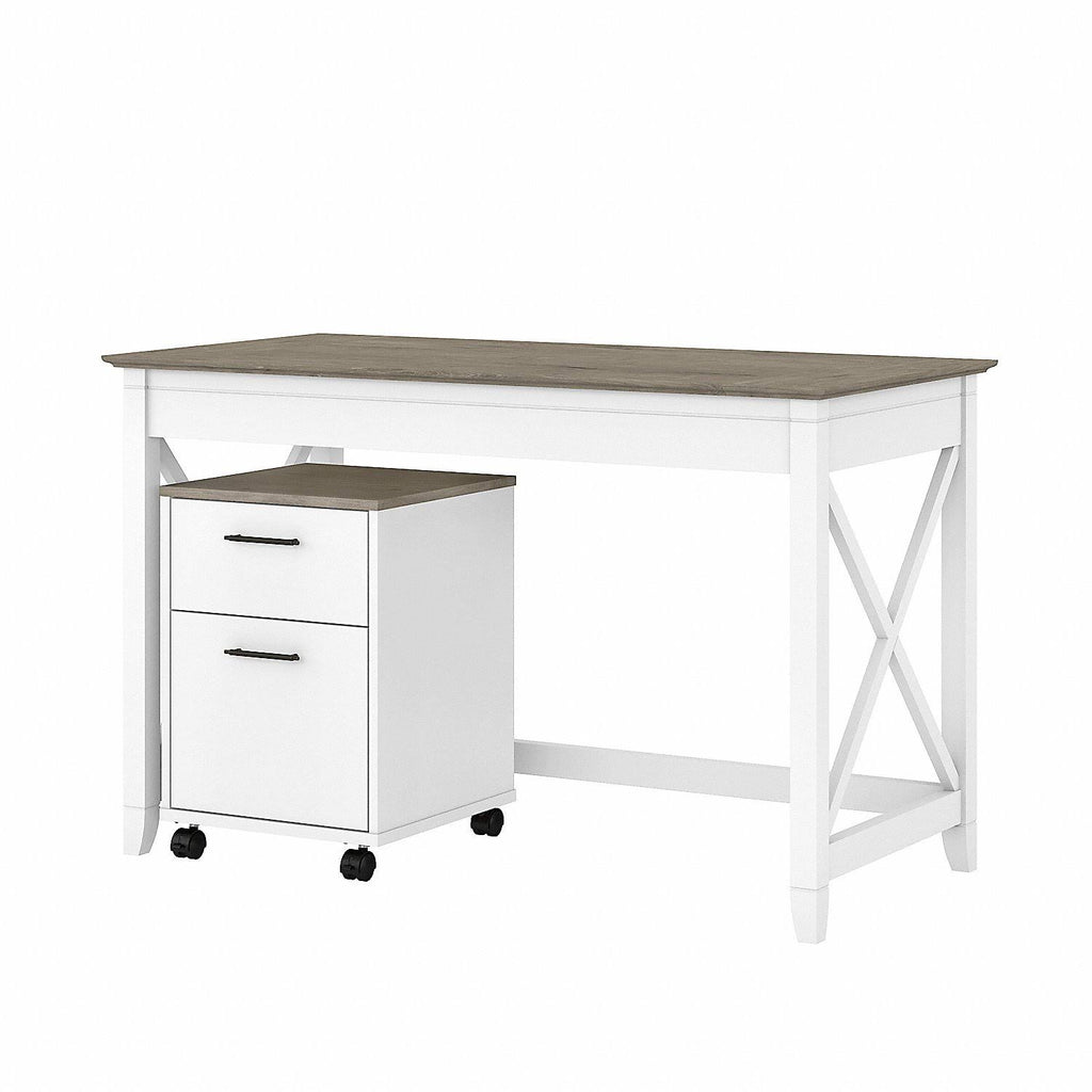 48W Writing Desk with 2 Drawer Mobile File Cabinet T304