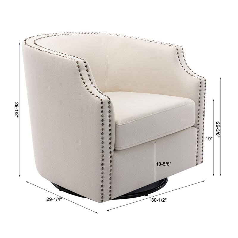 Linen Swivel Barrel Chair J2172