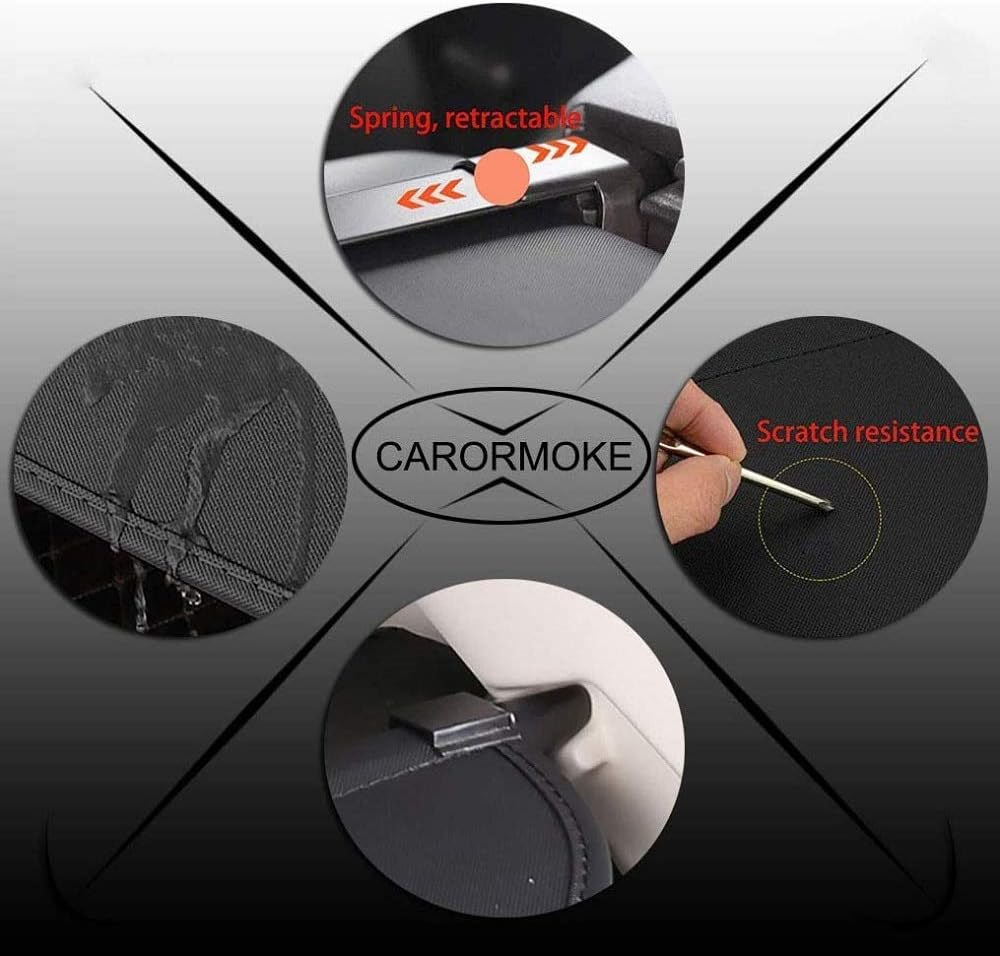 Retractable Cargo Cover Black Compatible with Toyota Rav4 Pack of 2 V7429