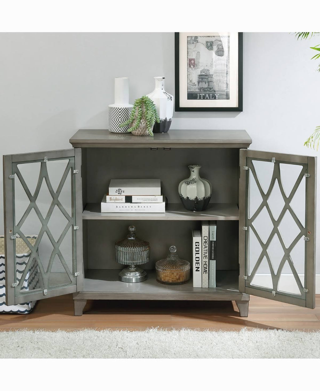 Brown Rectangle Hallway Cabinet W48717