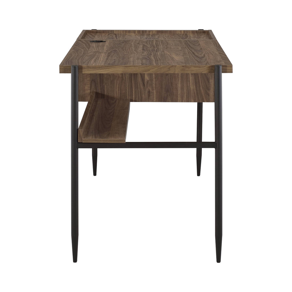 Industrial Aged Walnut and Black Bookcase U30258