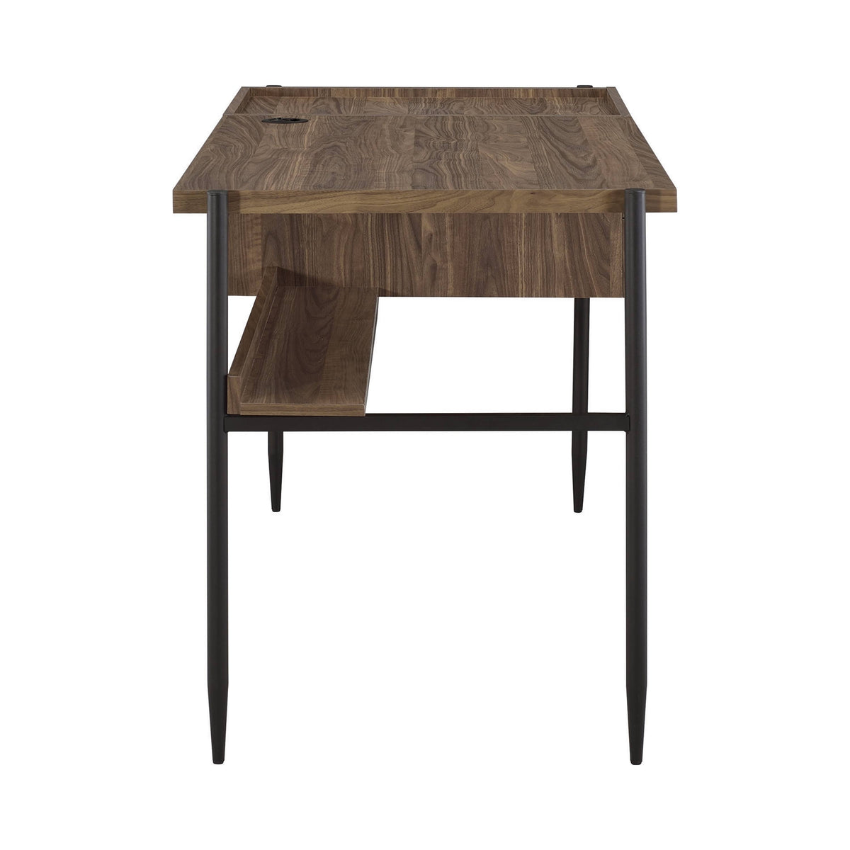 Industrial Aged Walnut and Black Bookcase U30258