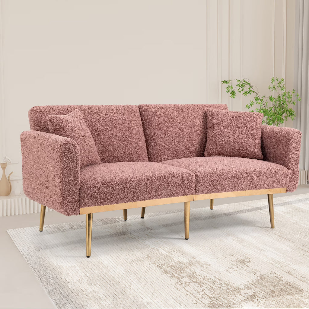Velvet Sofa with Metal Feet W544