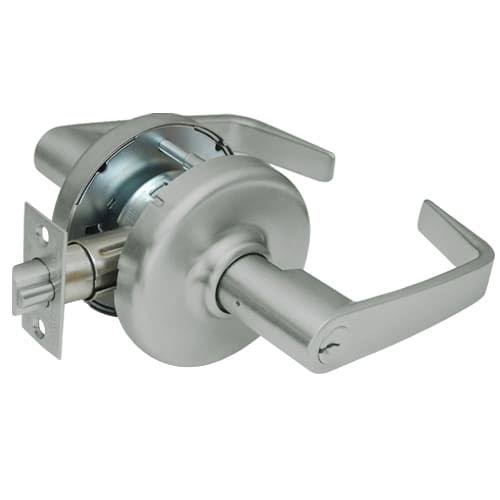 Satin Nickel Plated Heavy Duty Storeroom Cylindrical Locksets with Newport Lever W17106
