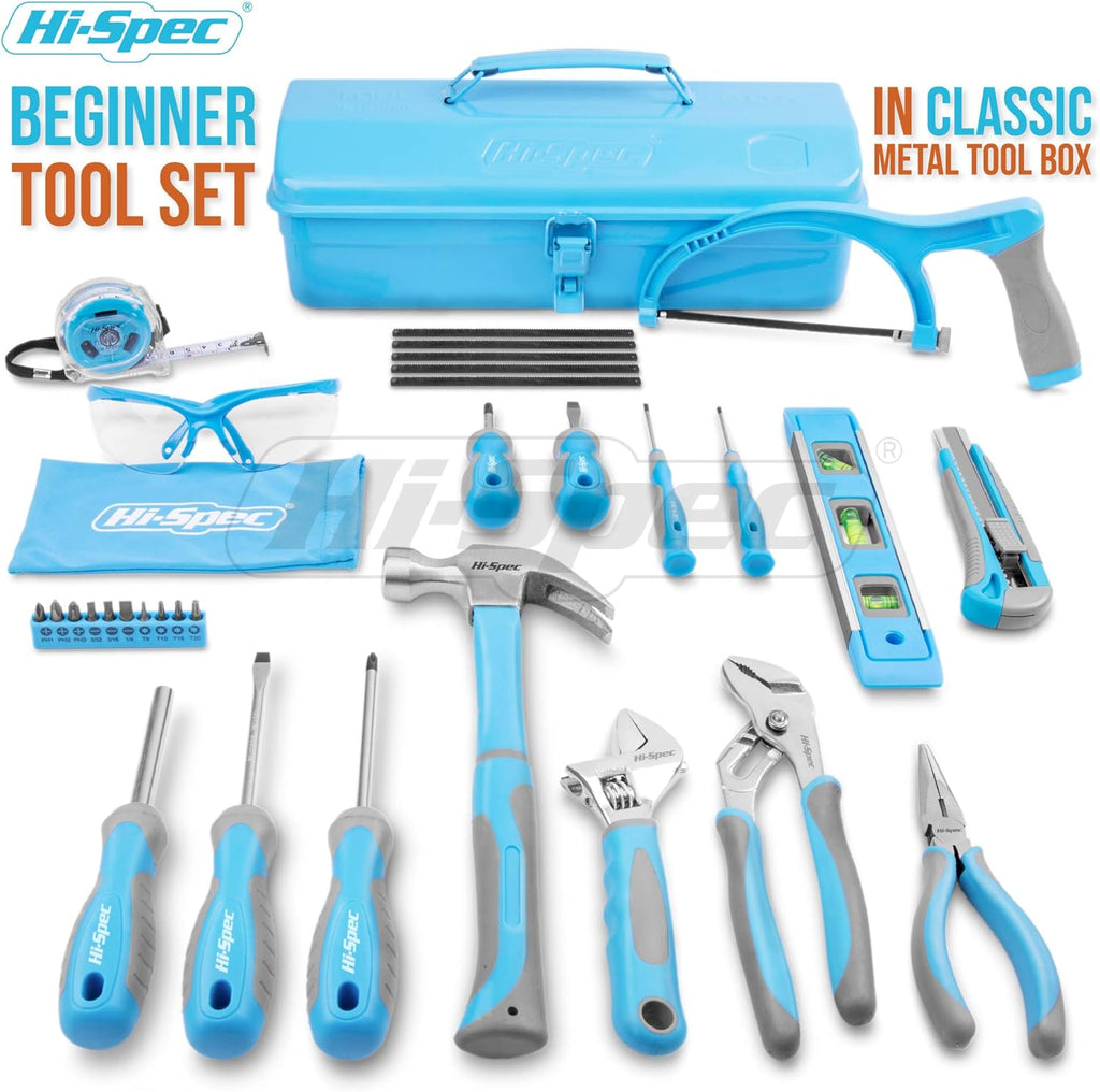 33 Piece Blue Tool Kit Set with Metal Box D602932