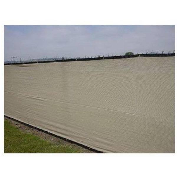 Beige Privacy Fence Netting with Woven Eyelets S859