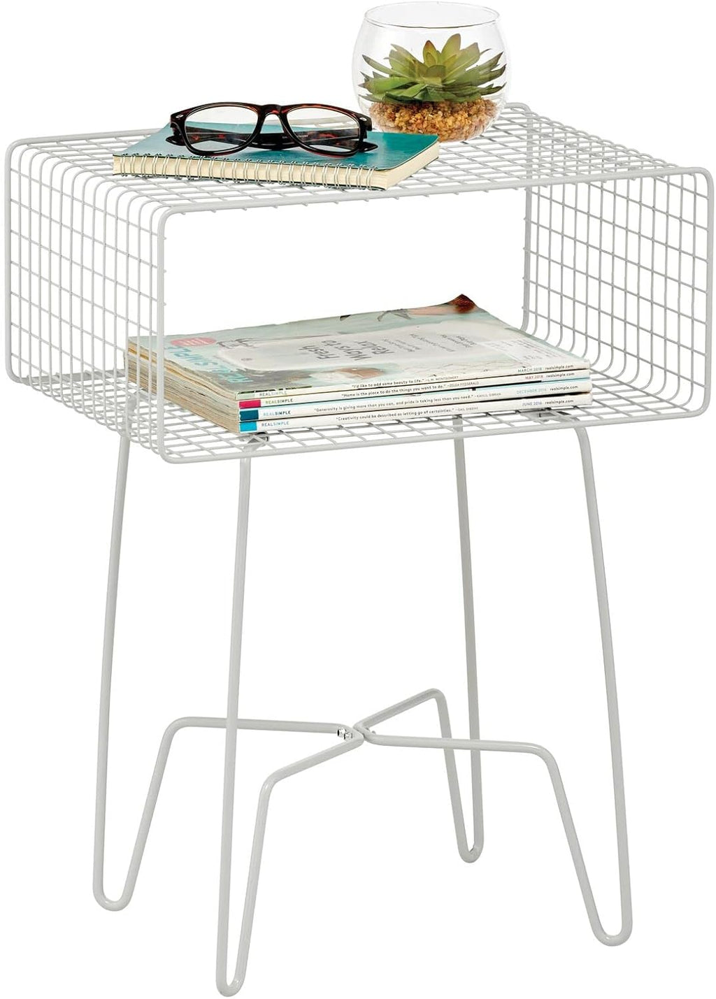 Industrial Side Table with Storage Shelf K2124