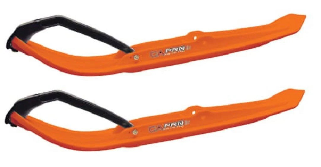 Orange MTX Snowmobile Skis with 9" Shaper Bars Complete Kit V4701