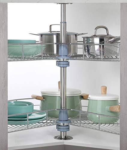 Chrome Lazy Susan Double Rack Kitchen Cabinet 2 Shelf Set V59256