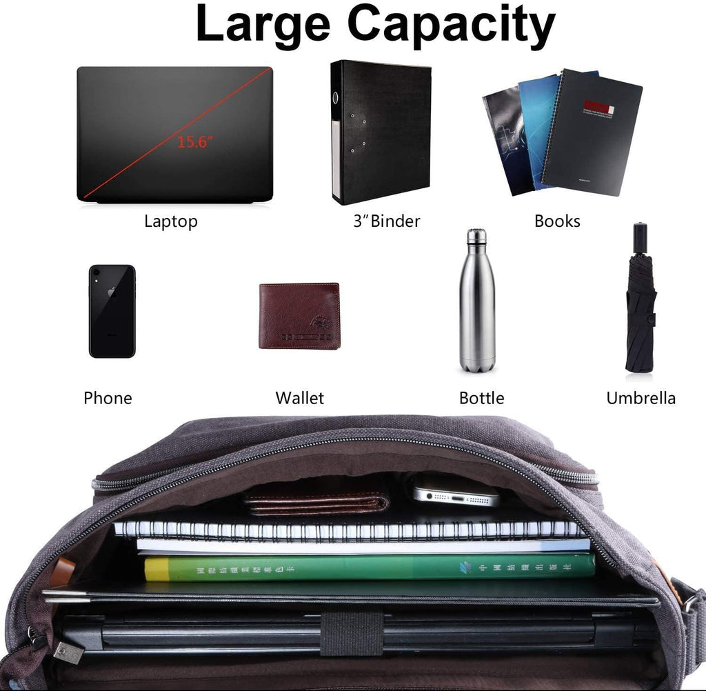 Water-resistance Canvas Shoulder Bag 15.6 Inch Laptop B714681