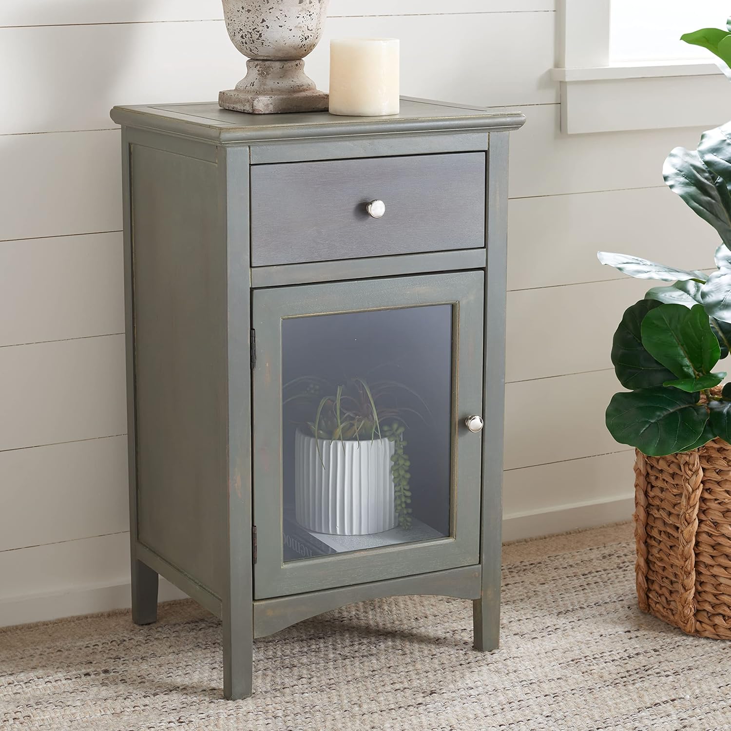 French Grey End Table T65988