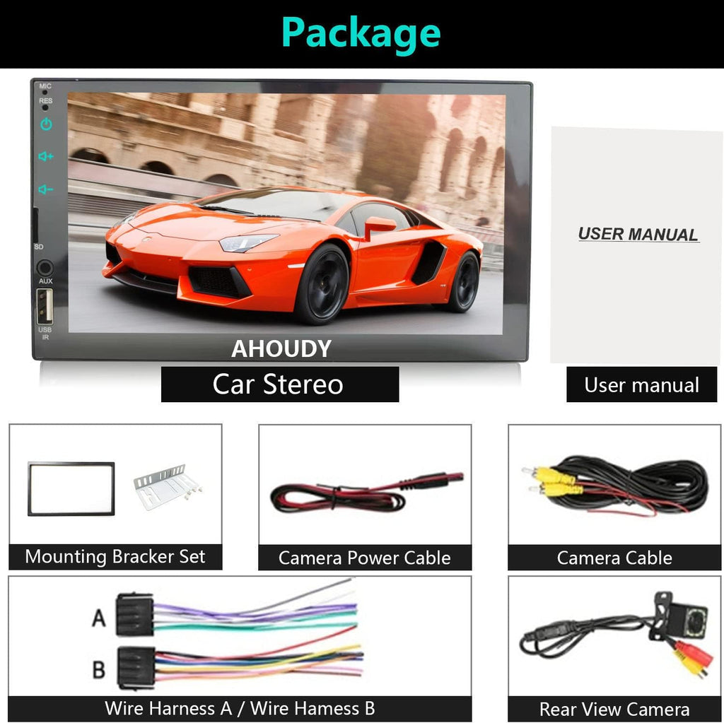 7inch Double Din Touchscreen Car Stereo with Bluetooth X592488