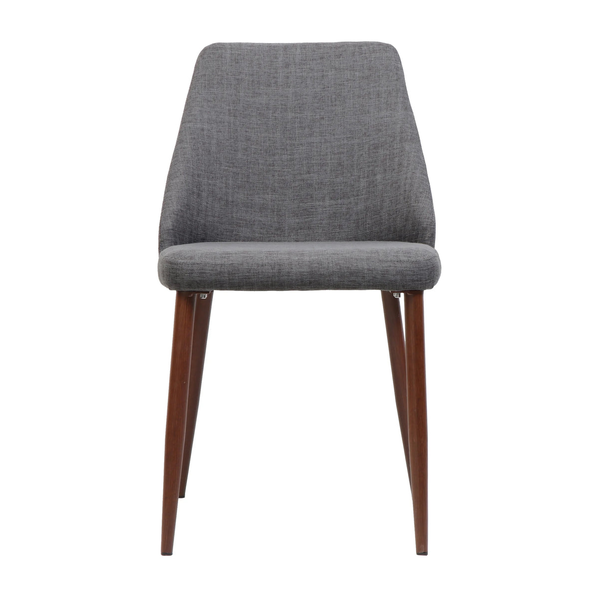 Light Grey Fabric Dining Chairs with Wood Legs, Set of 2 E13163