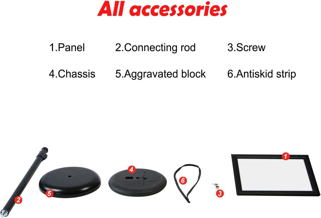 Black Pack of 2 Adjustable Aluminum Floor Standing Sign Holder A7334