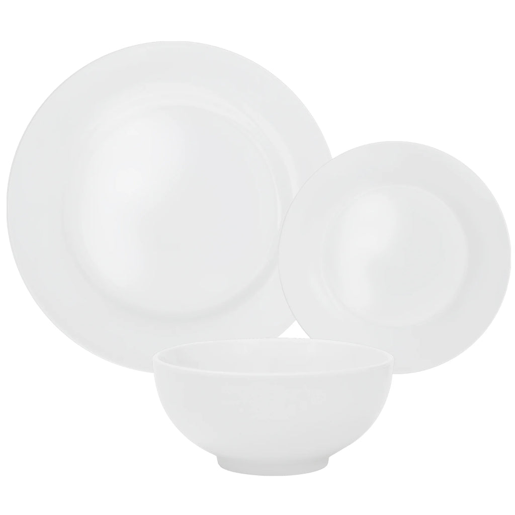 White 18 Pc Dinnerware Set for 6 S15446