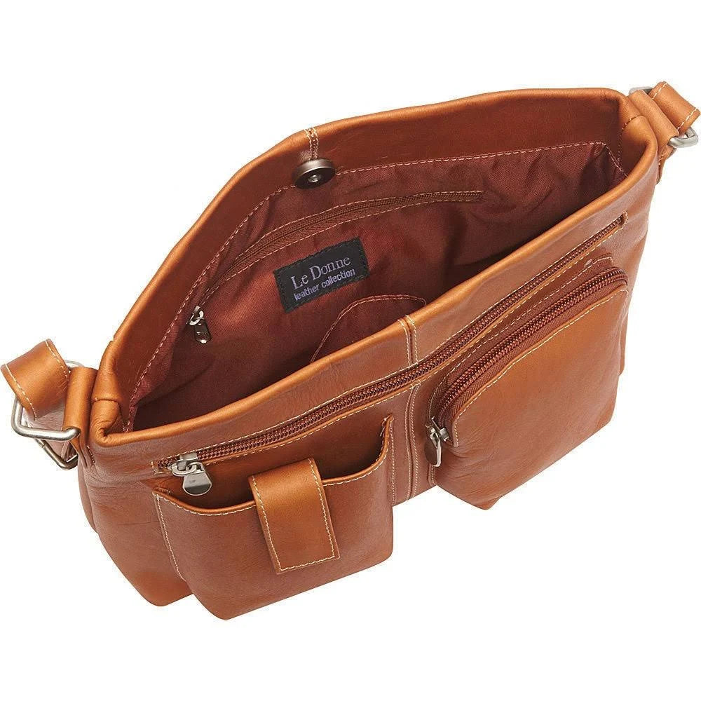 Leather Two Pocket Crossbody M889