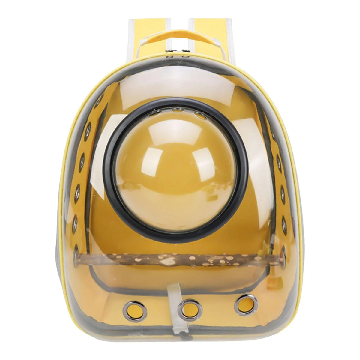 Green Yellow Transparent Bird Carrier with Perch W98019