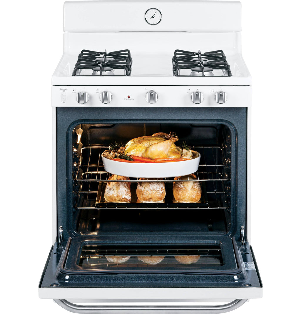 White Freestanding Gas Range with Broiler Drawer P228185