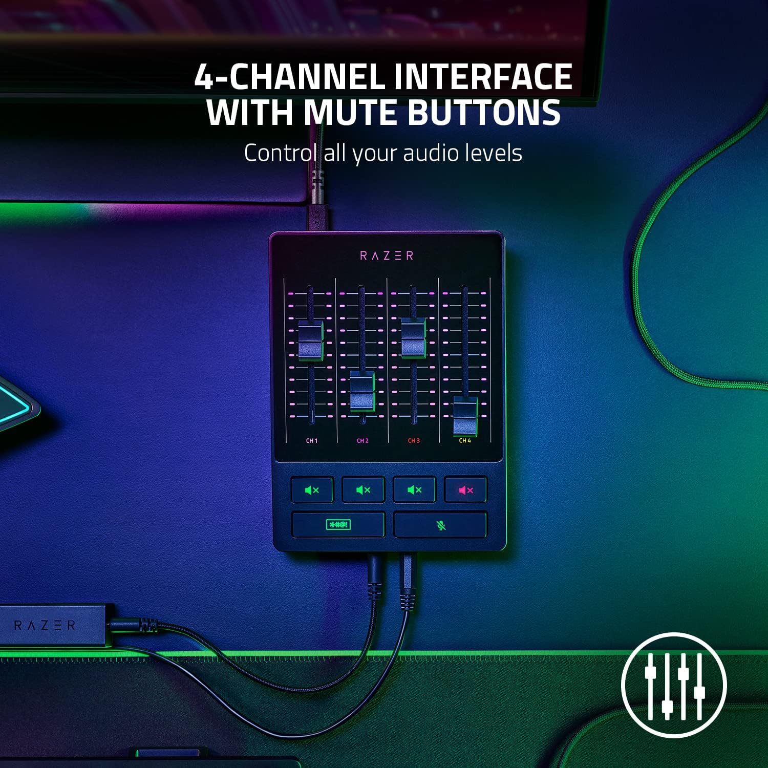 4-Channel Audio Mixer with XLR Preamp and USB Connectivity M4381