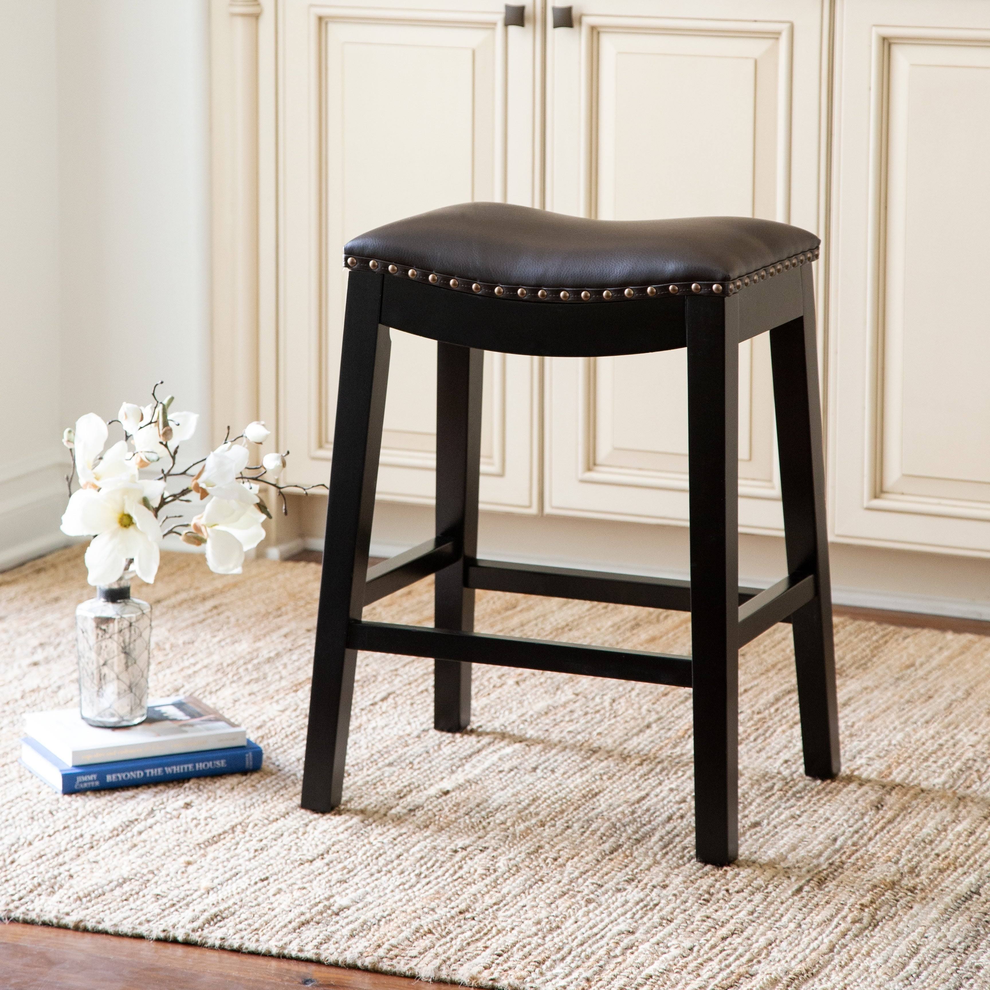 Red Bonded Leather Counter Stool N4953