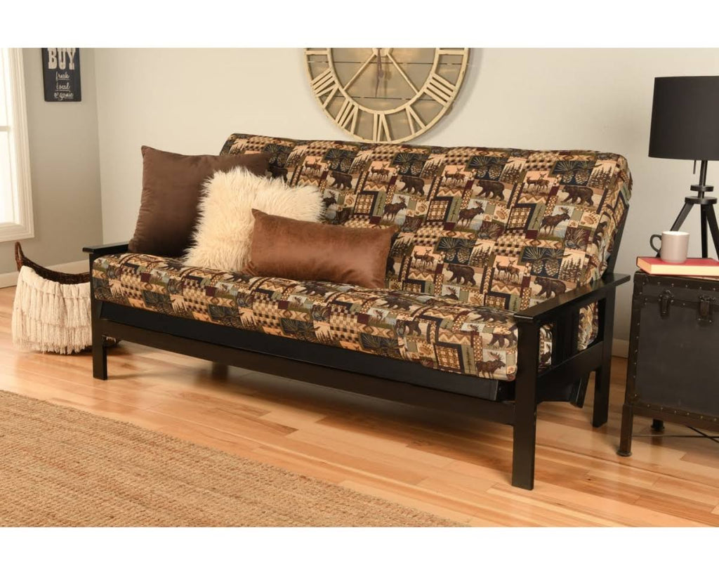 Black Finish Full Futon with Mattress G312