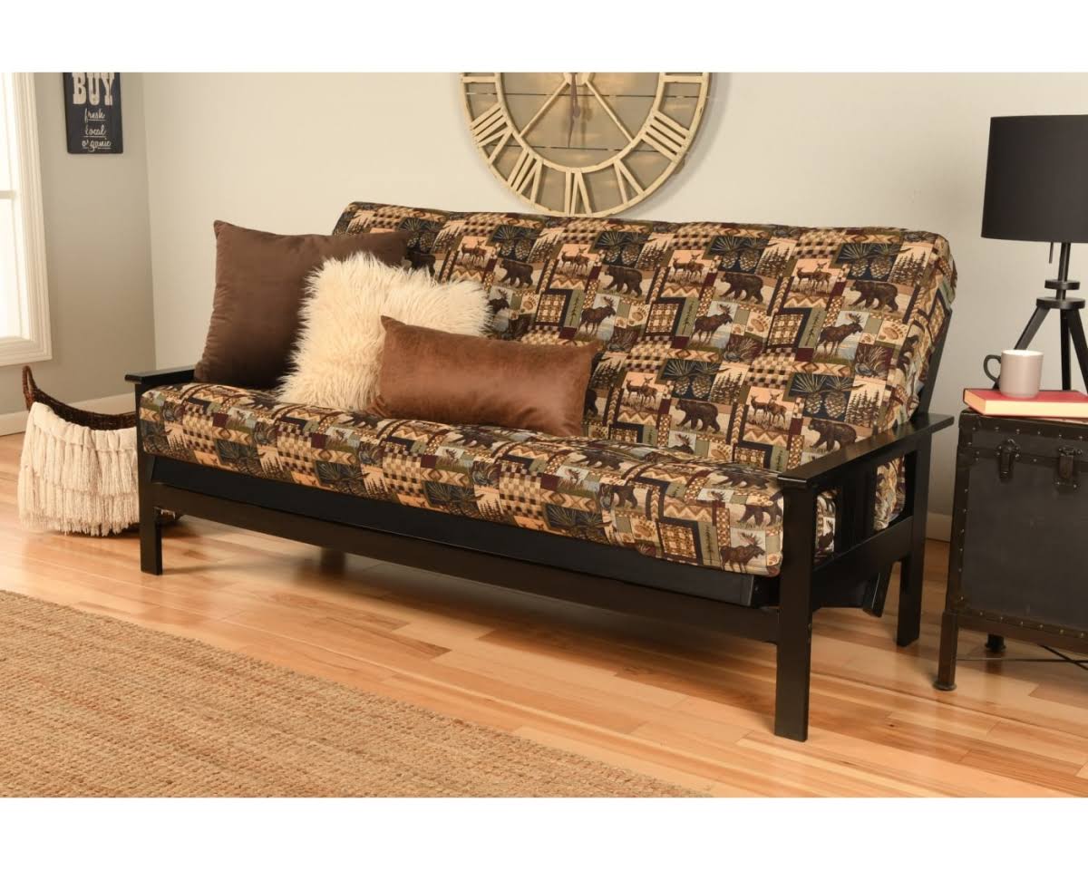 Black Finish Full Futon with Mattress G312